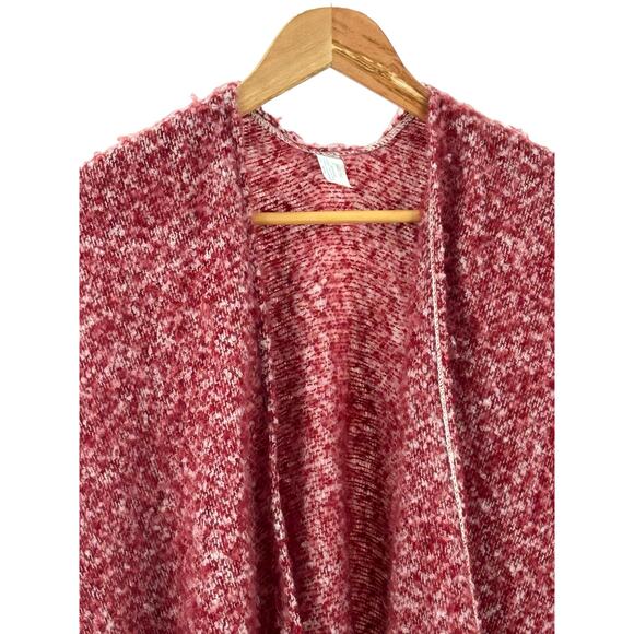 Just Be Shawl Poncho Red Knit Fringe Hem‎ Soft Cozy One Size - Picture 5 of 9